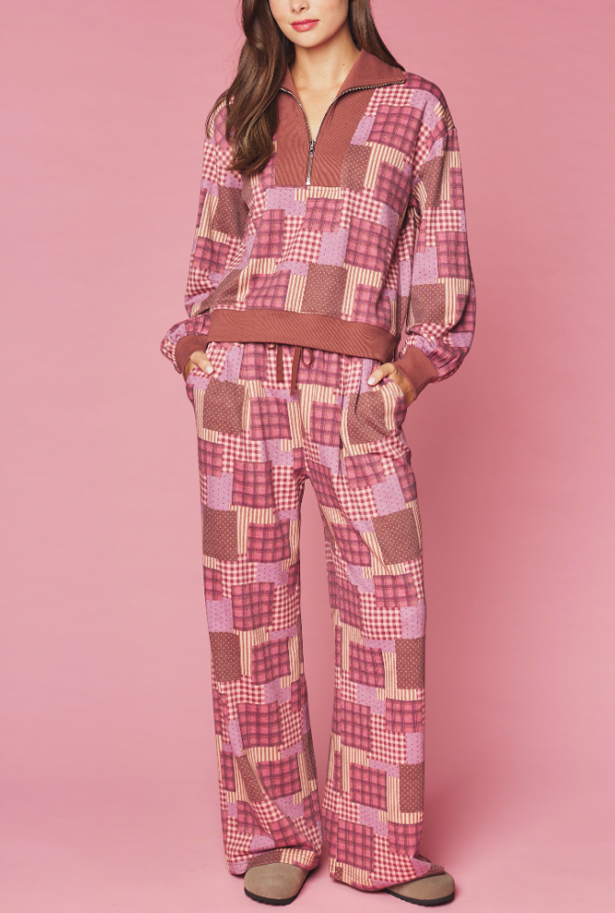 Cabin Mornings Patchwork Inspired Pant Set