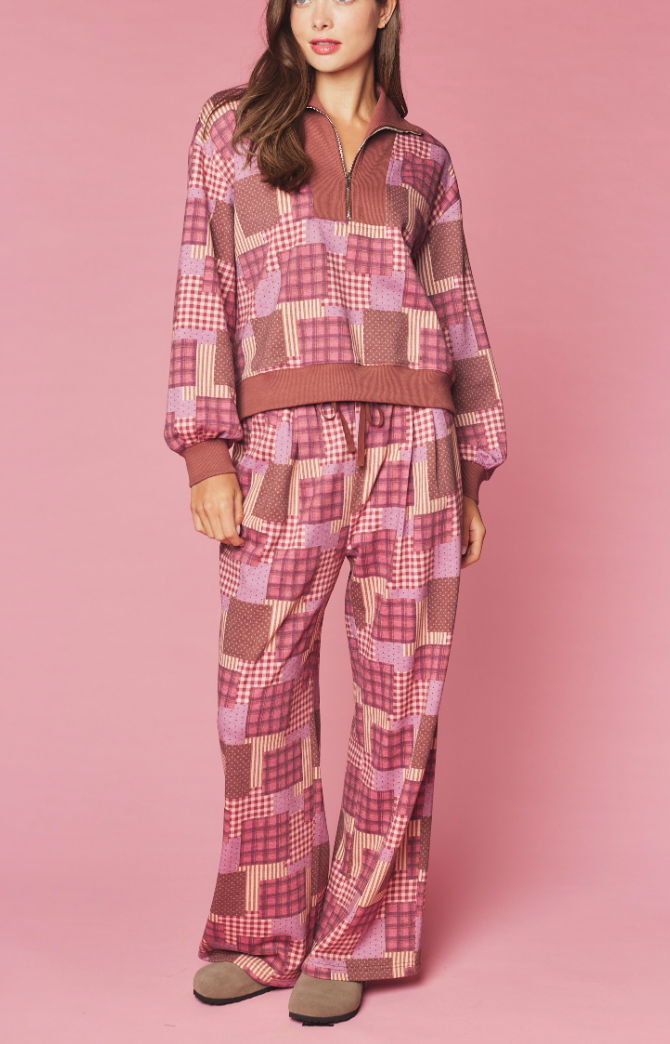 Cabin Mornings Patchwork Inspired Pant Set