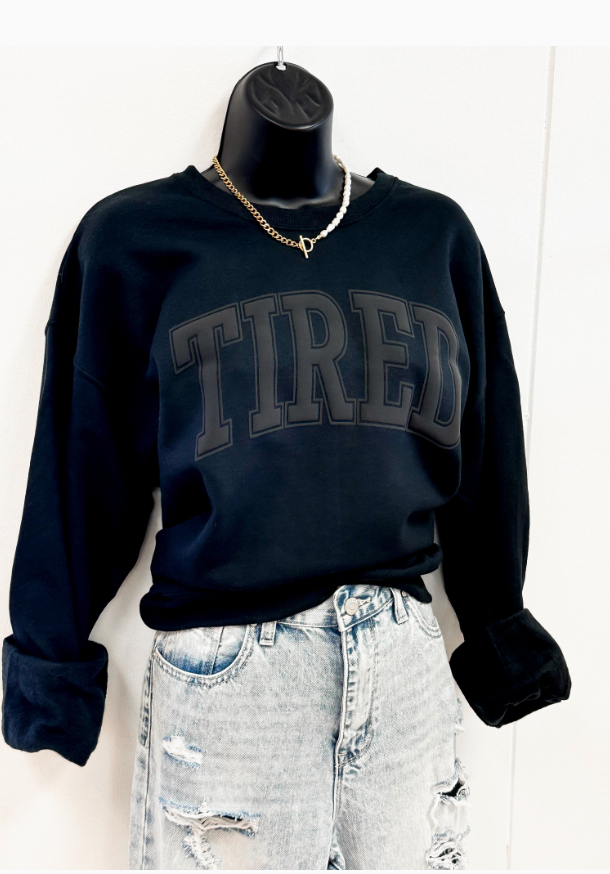 Tired Monotone Sweatshirt in Black