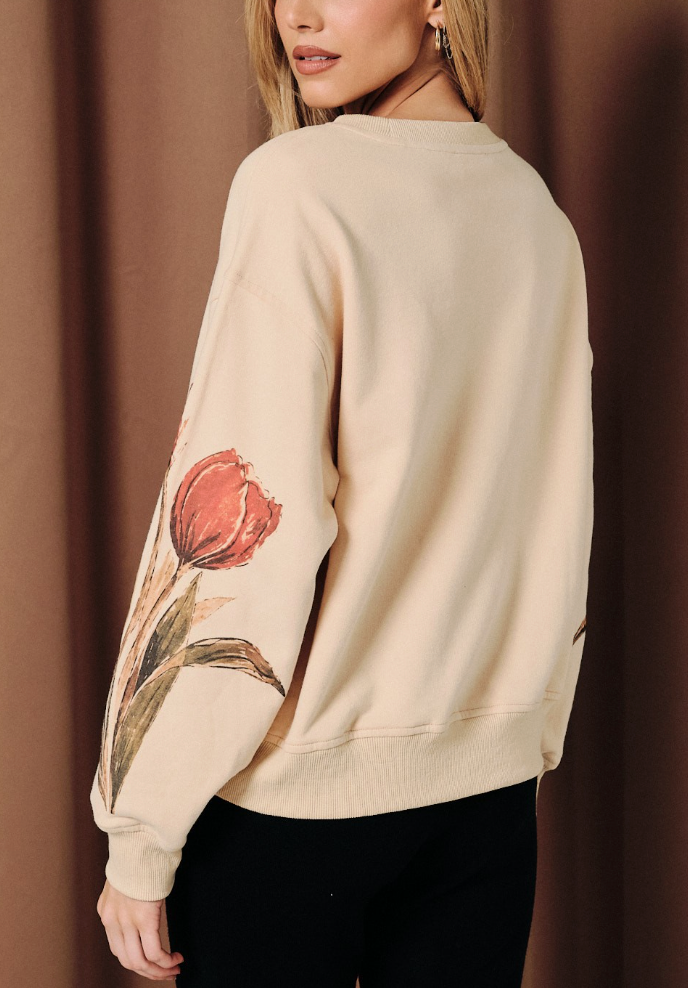 Painted Tulips Pullover Sweatshirt