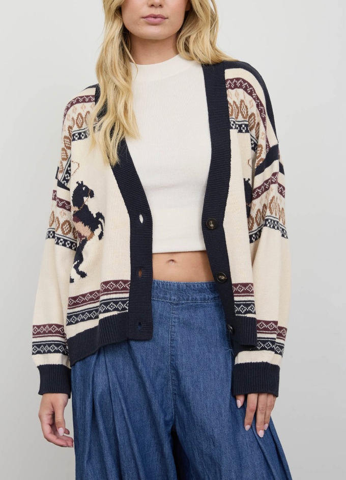 A Little Western Cowboy Cardigan Sweater