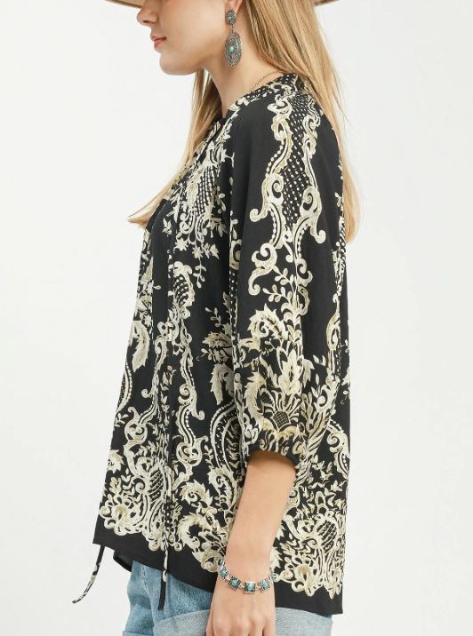 Bold Boho Blouse in Black