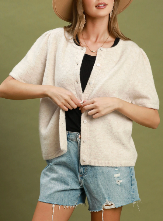 Southern Charm Cardigan Top in Oatmeal