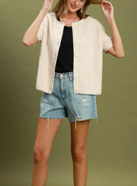 Southern Charm Cardigan Top in Oatmeal