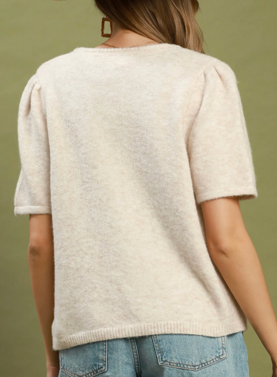 Southern Charm Cardigan Top in Oatmeal