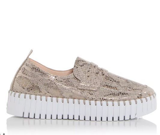 Ilse Jacobsen Wheat Snake Platform Sneakers