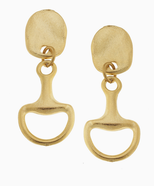 Susan Shaw Gold Horse Bit Earrings
