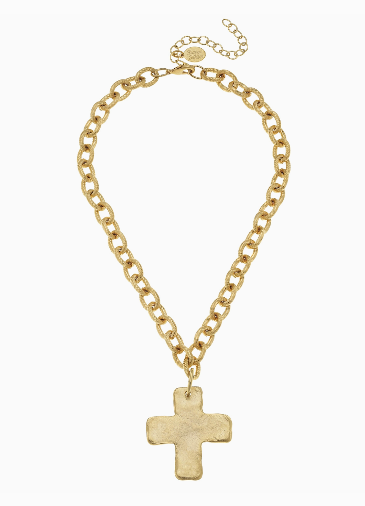 Susan Shaw Gold Solid Cross Necklace