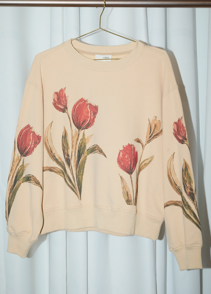 Painted Tulips Pullover Sweatshirt