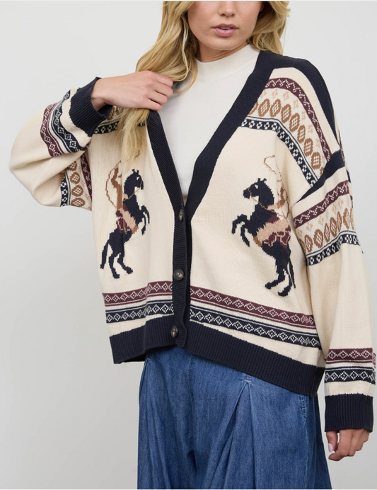 A Little Western Cowboy Cardigan Sweater