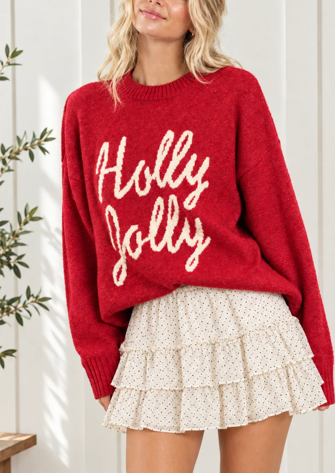 Holly Jolly Sweater in Red