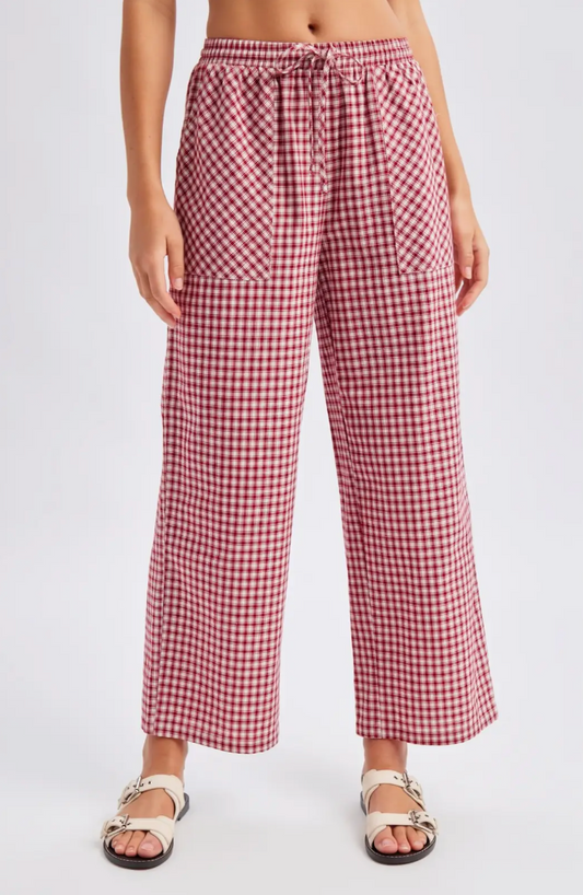 Happy Holidays Plaid Pants in Red