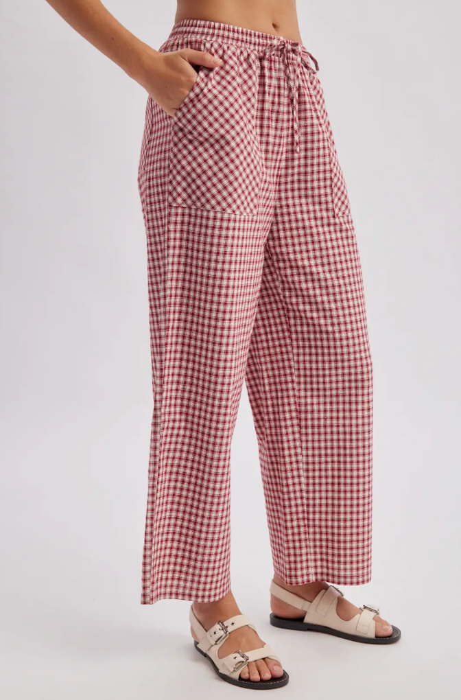 Happy Holidays Plaid Pants in Red