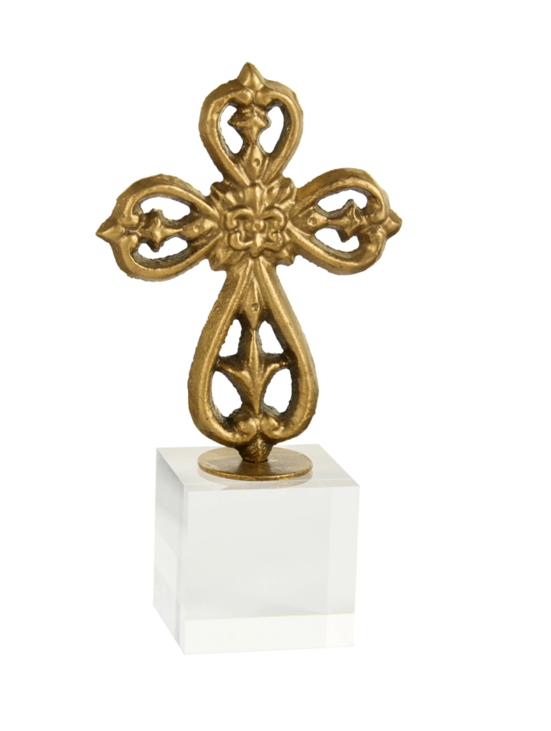 Antique Gold Cross Acrylic Base