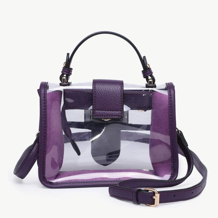Toni Clear Crossbody Purse in Black