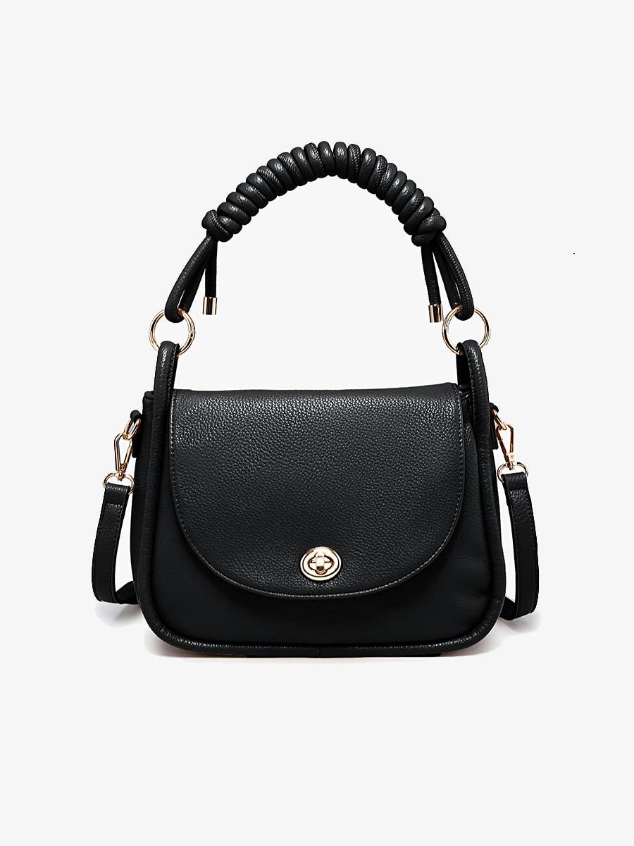 Effie Messenger Satchel Purse in Black