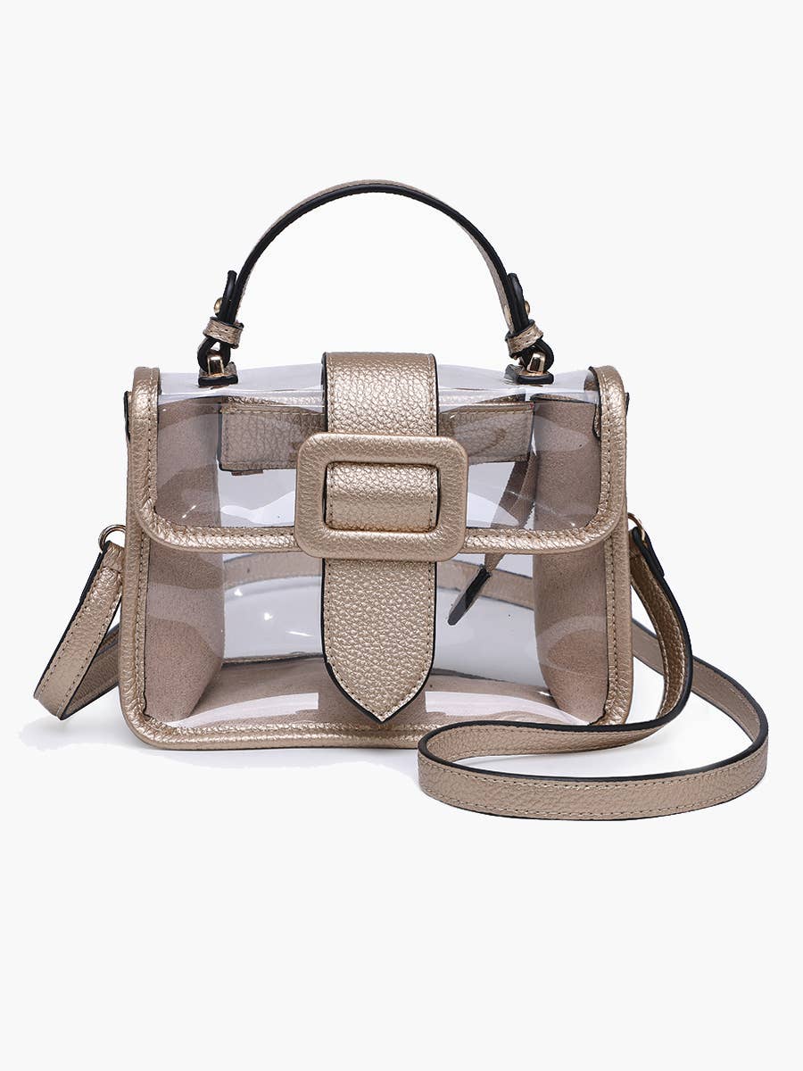 Toni Clear Crossbody Purse in Gold
