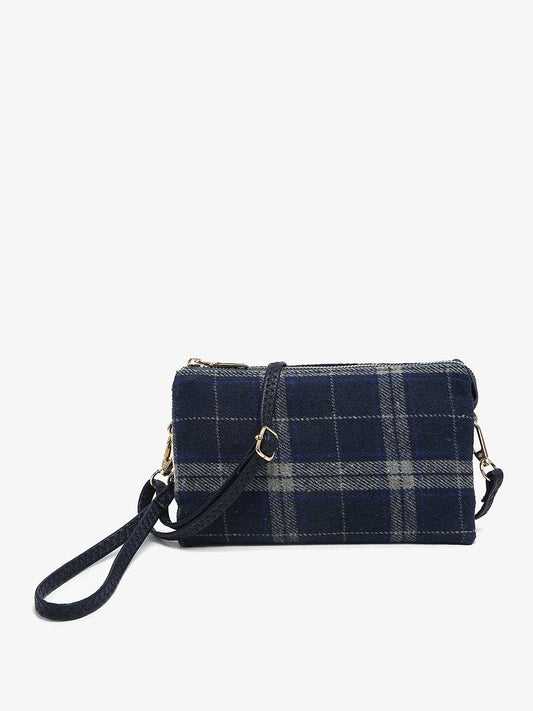 Riley Navy Plaid Crossbody