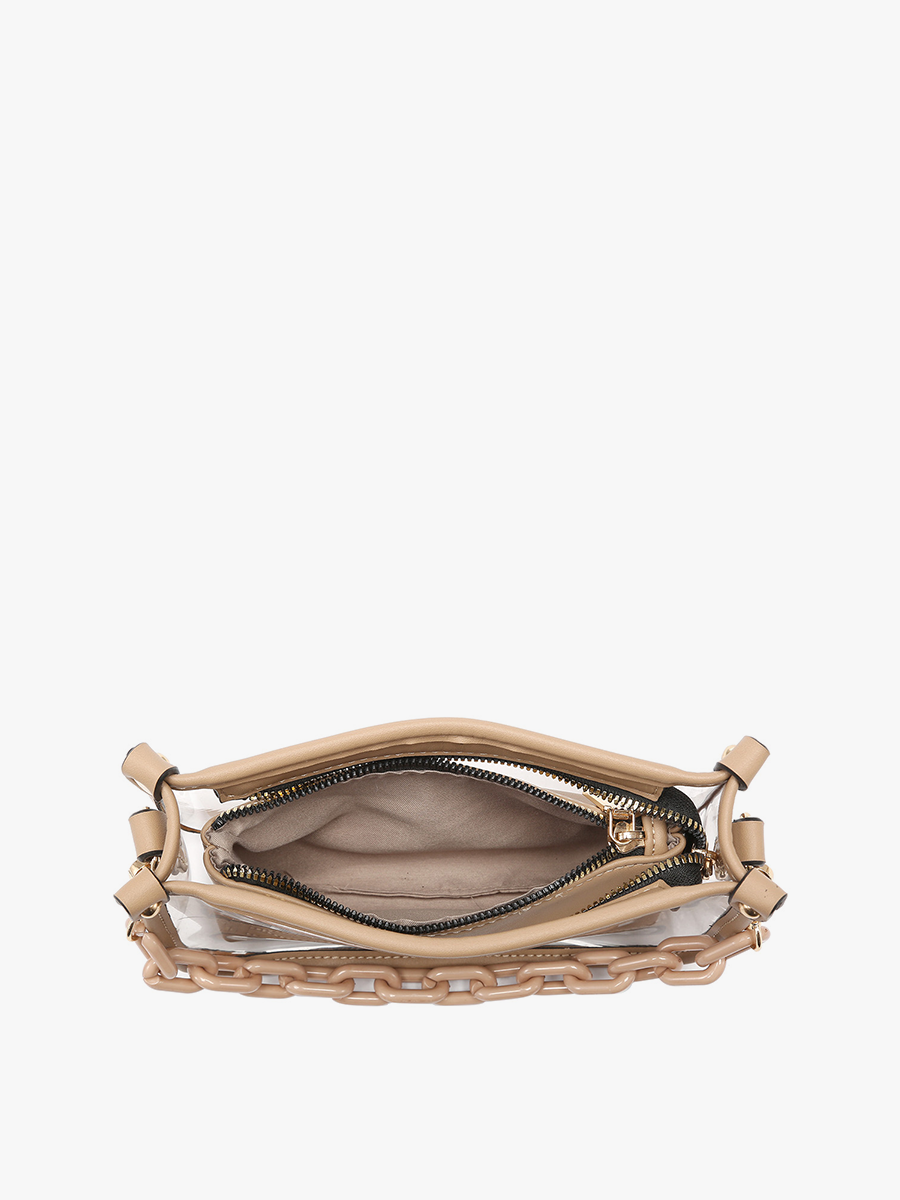 Jessica Stadium Clear Crossbody Purse in Lt. Grey