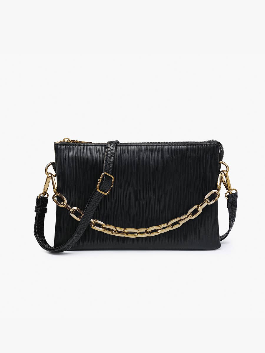 Izzy Textured Crossbody in Black