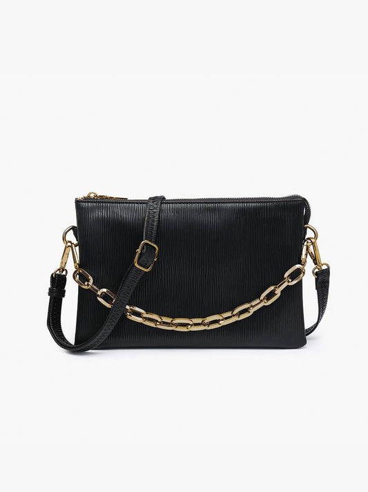 Izzy Textured Crossbody in Black