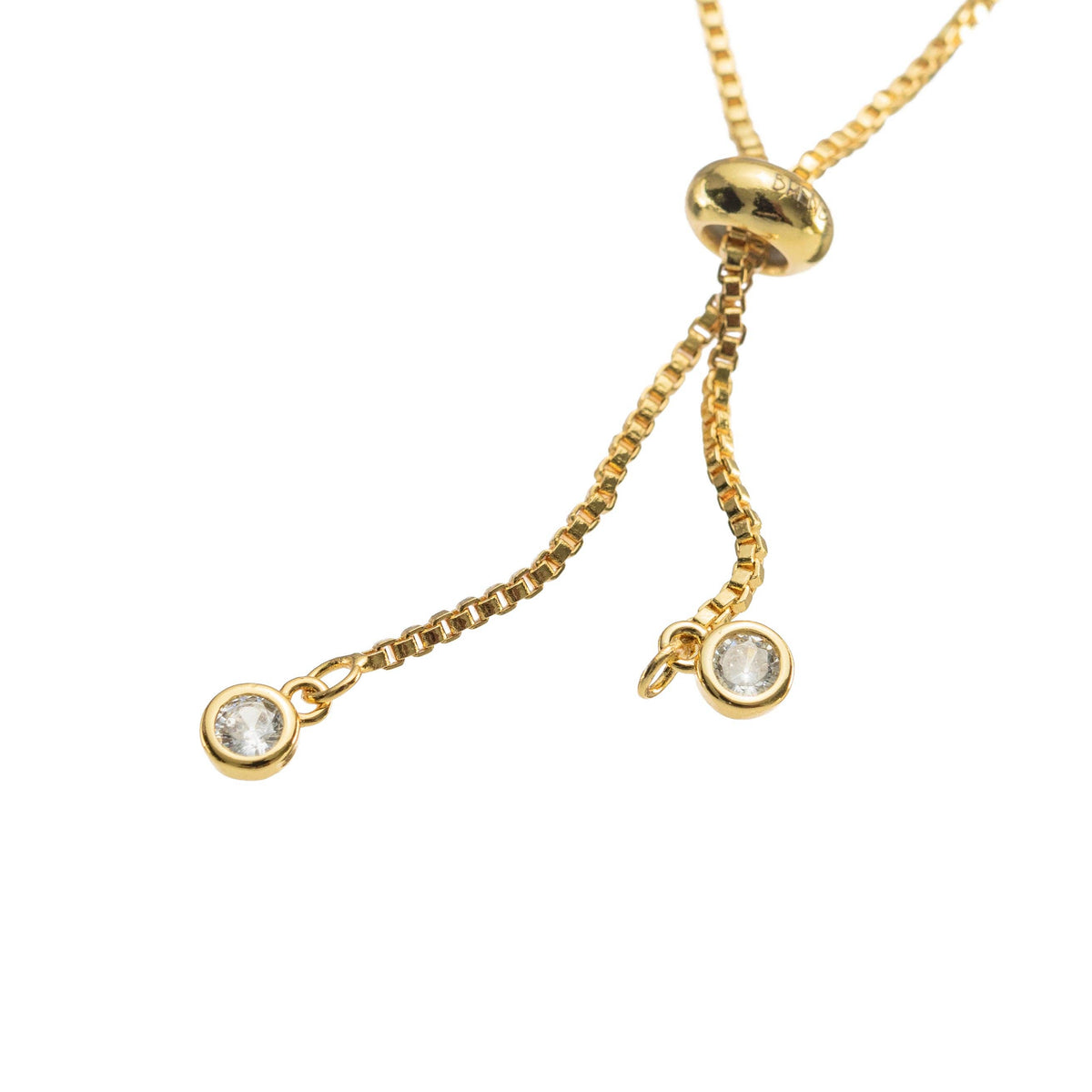 Brenda Grands 18K Gold Pull Tie Silver Tennis Bracelet