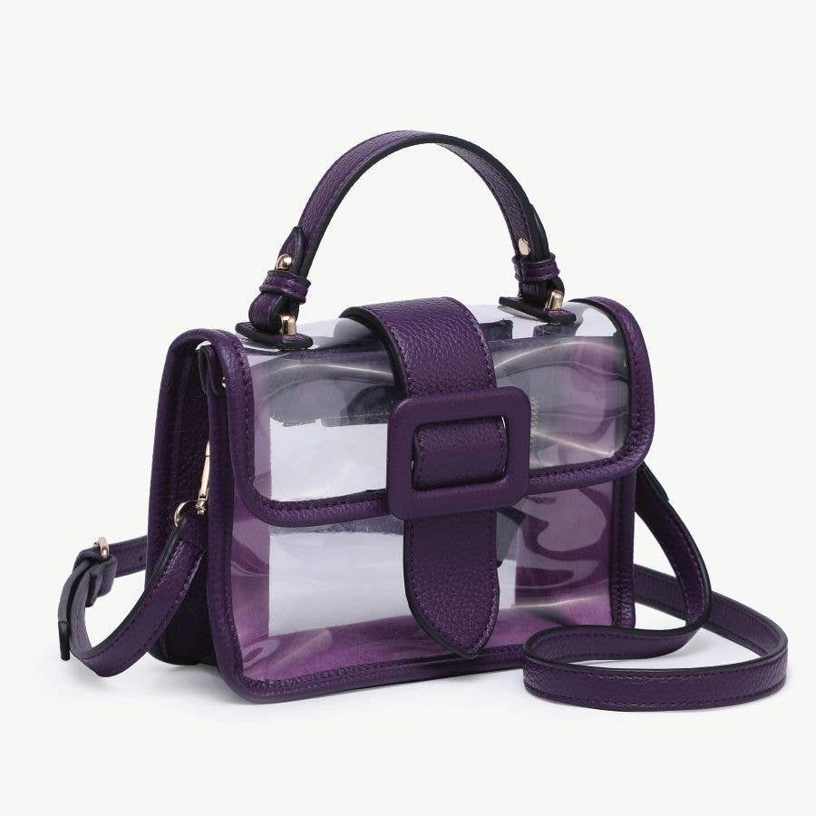 Toni Clear Crossbody Purse in Gold