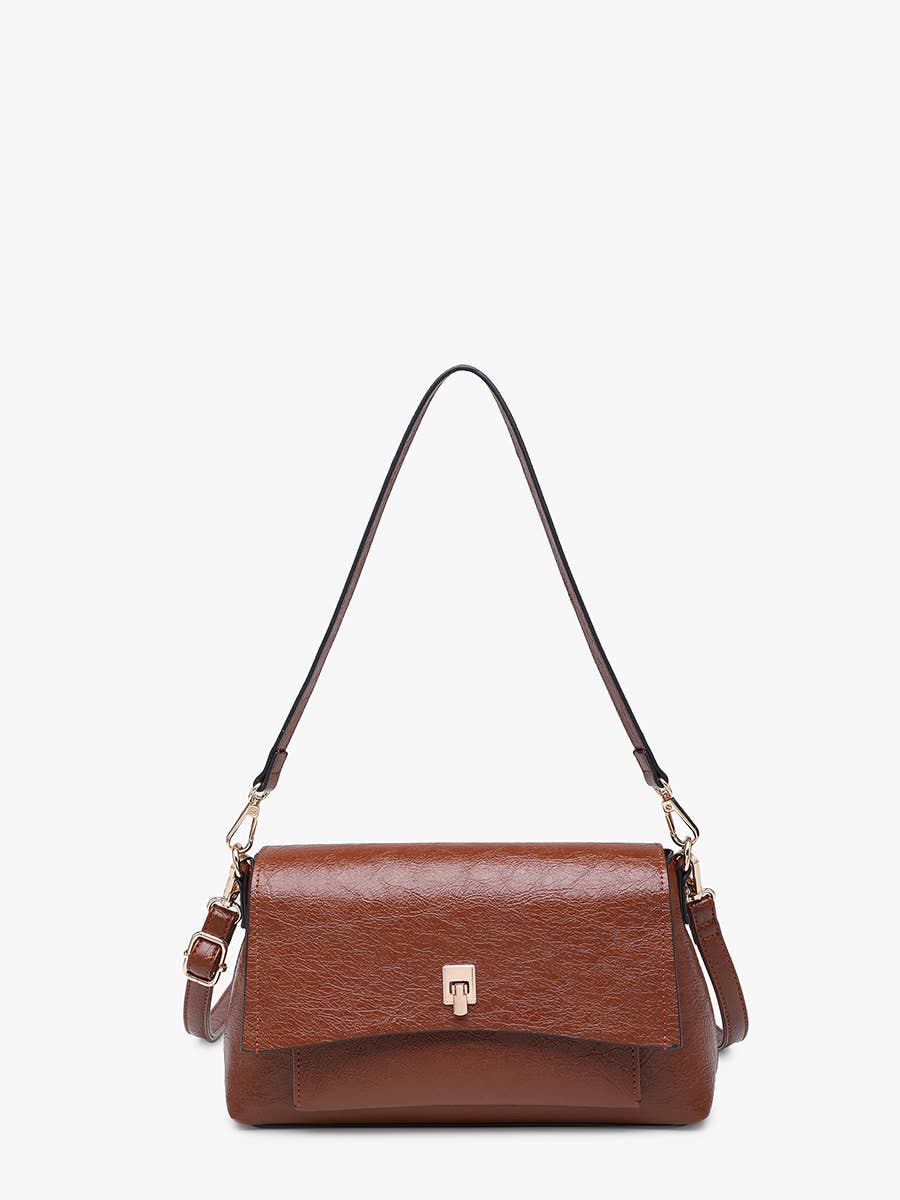 Bella Glossy Shoulder Bag in Black