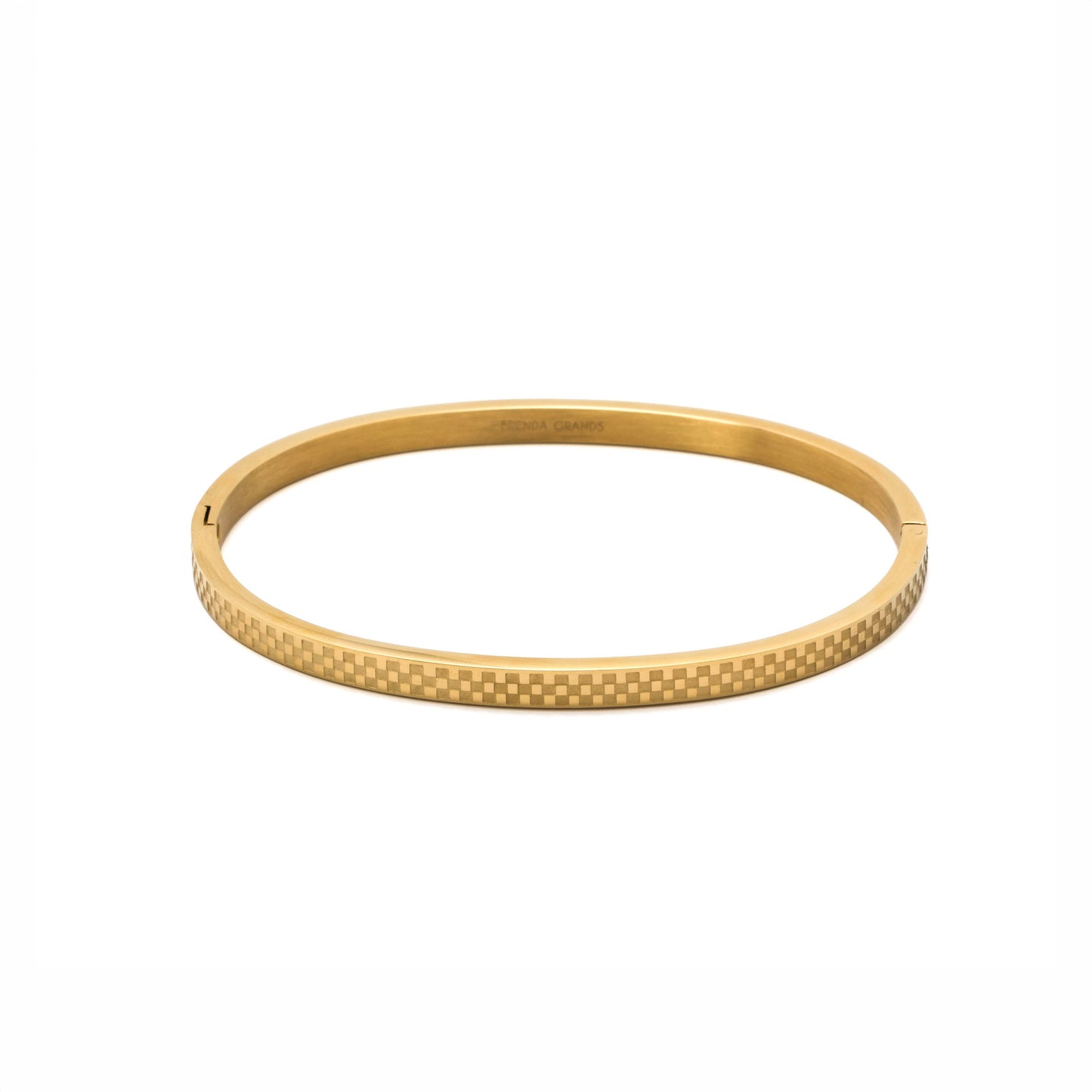 Brenda Grands Chess Waterproof Gold Bangle Bracelet