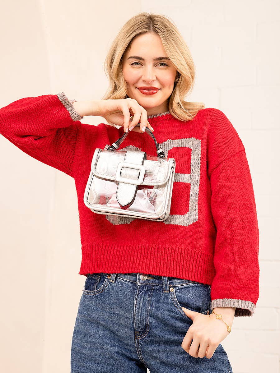 Toni Clear Crossbody Purse in Black