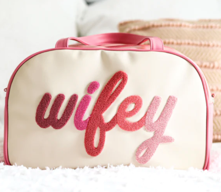 Wifey Cream Duffle Bag
